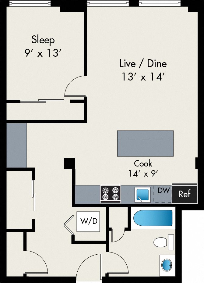 One-Bedroom Floor Plan